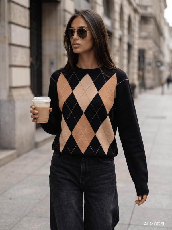 Sweater Elean Beige Black