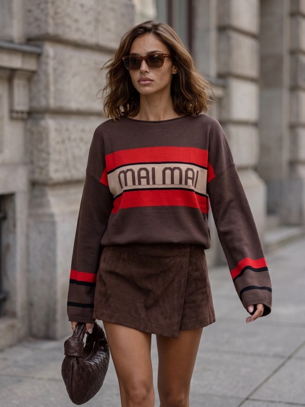 Sweter Alessandro Red C. Brąz