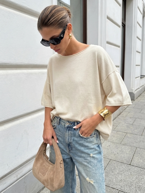 Sweter Agostino New Beżowy