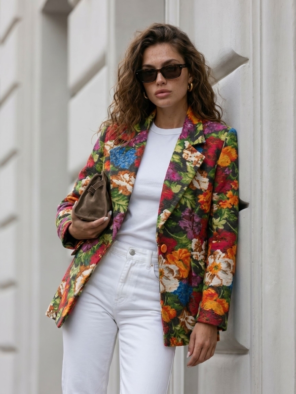 Blazer Marilyn Flower Black