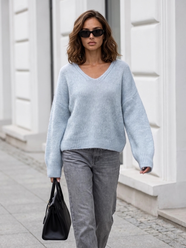 Sweter Nicollo Premium Błękitny