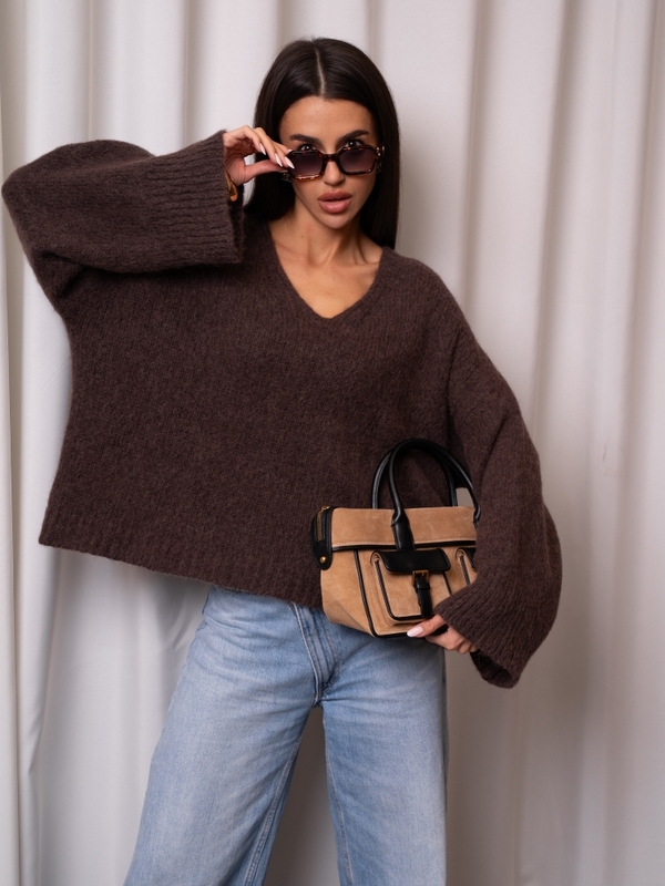 Sweter Nicollo Premium C. Brąz