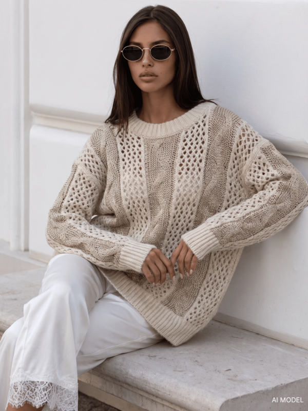 Sweter Norberto Kremowy