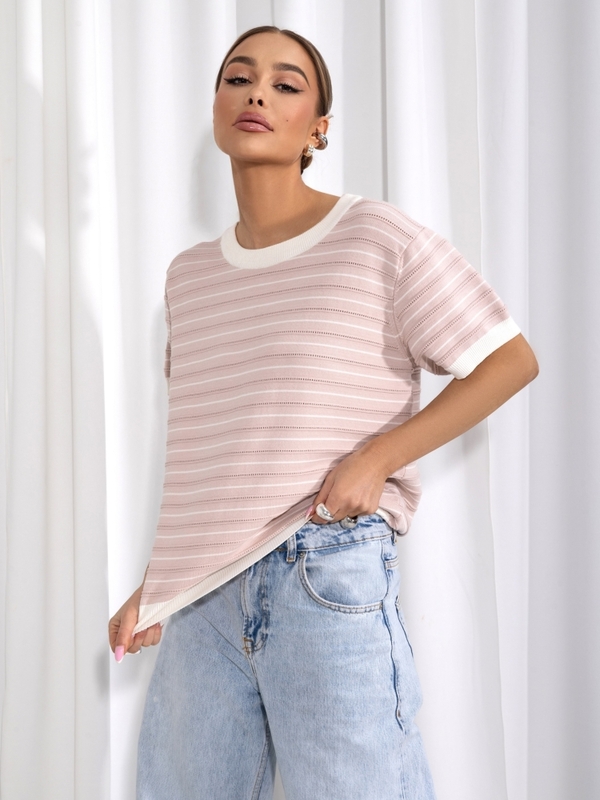 Sweter Harvey White Pudrowy