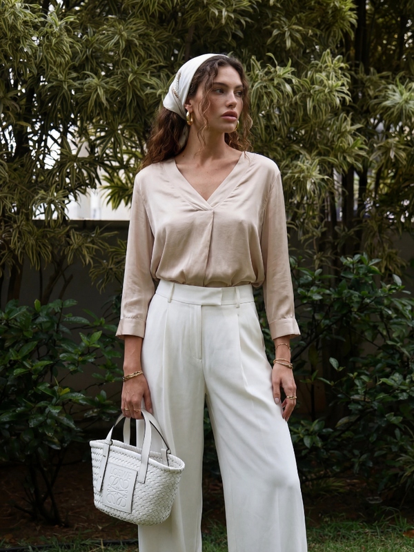 Bluzka Zahara Premium Pudrowa