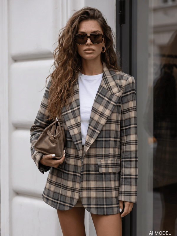 Blazer Eleanora Chceck Beige