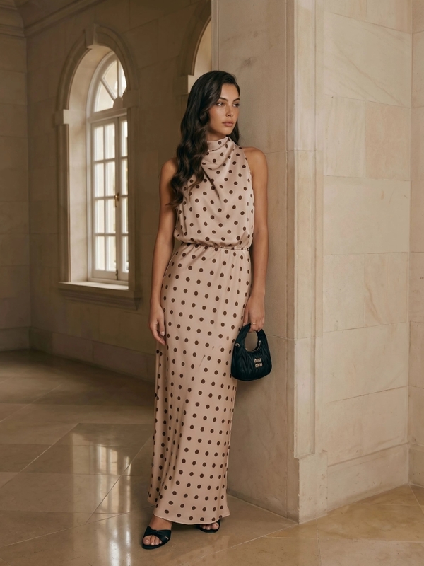 Sukienka Danielle Dots Beżowa