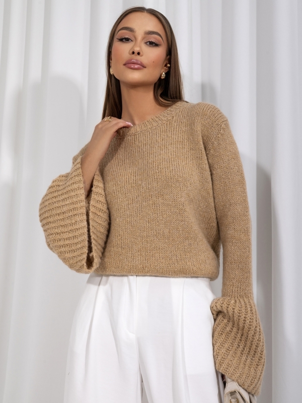 Sweter Calvin Karmelowy