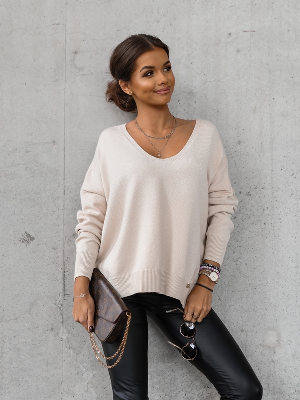 Sweter Flynn J. Beżowy