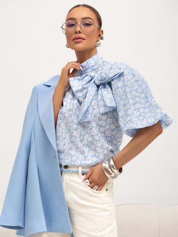 Blouse Kazmina Flower Blue