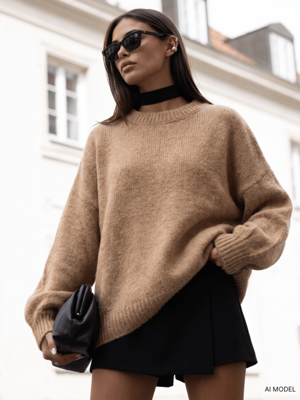 Sweter Felix Premium Karmelowy