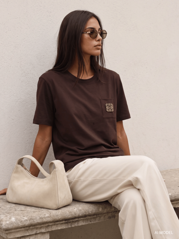T-shirt Renzo Brązowy
