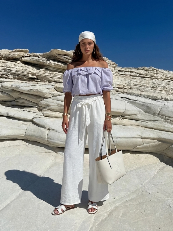 Spodnie Ezril Białe