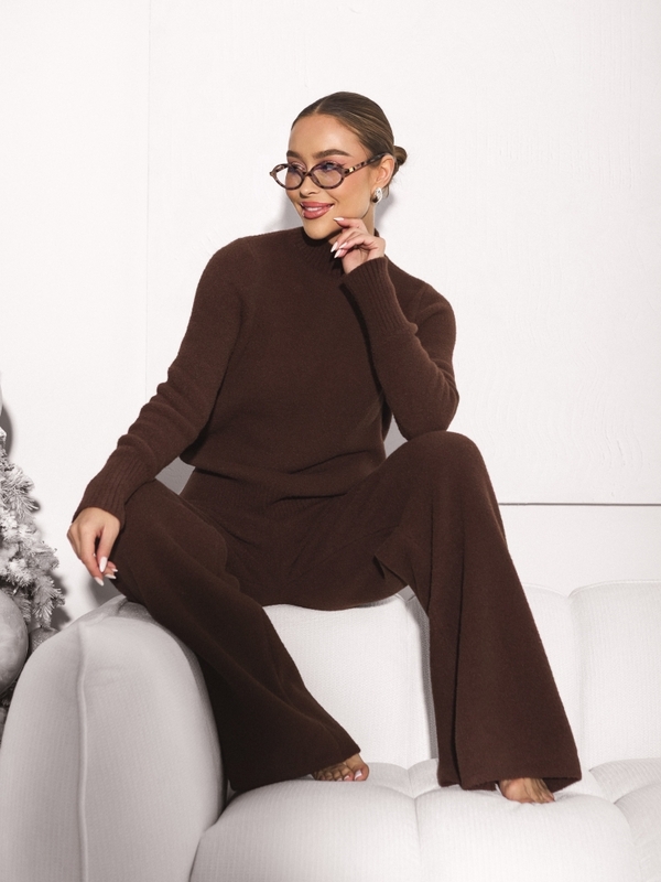 Sweter Pollos Brązowy