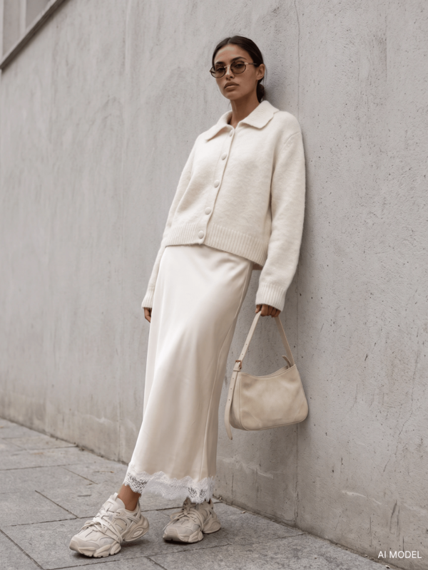 Skirt Miluu Premium Cream