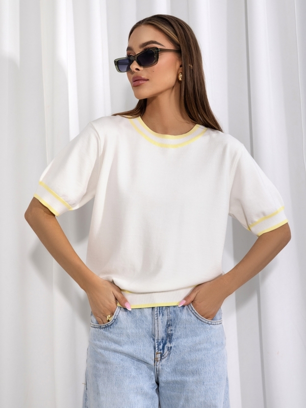 Sweter Gretis White Żółty