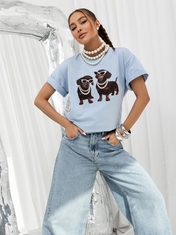 T-shirt Millie Dogs Błękitny