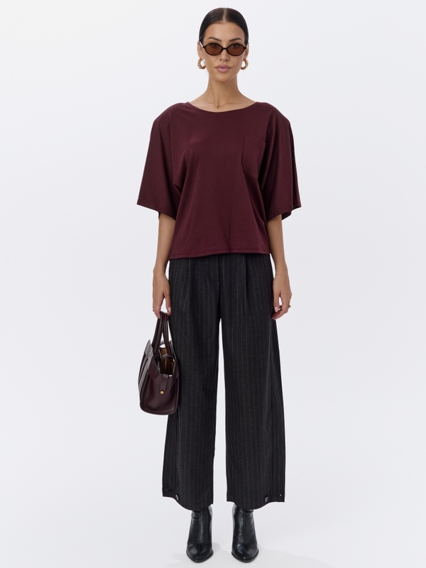 T-shirt Devos Bordowy