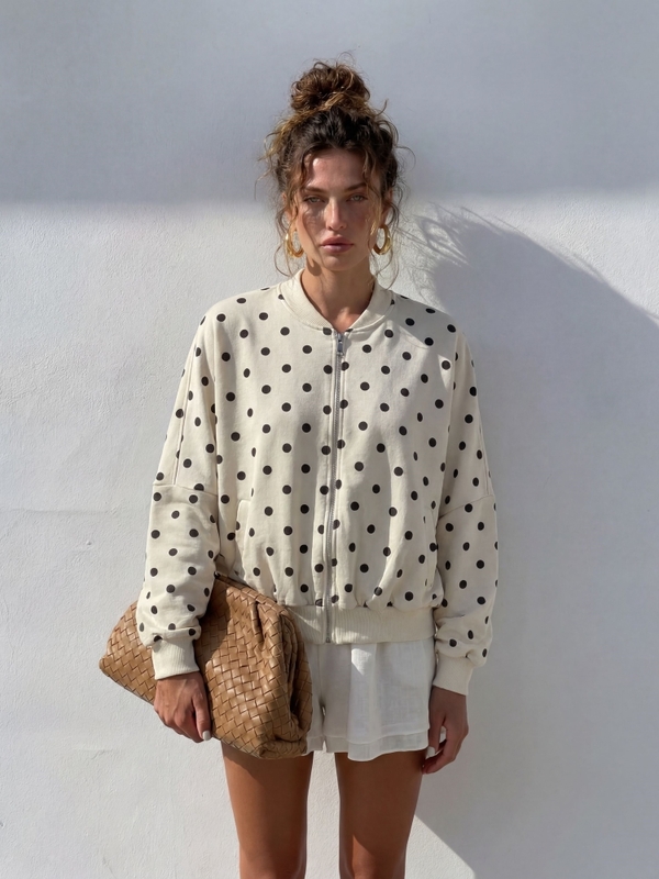 Sweatshirt Nebula Dots L. Beige